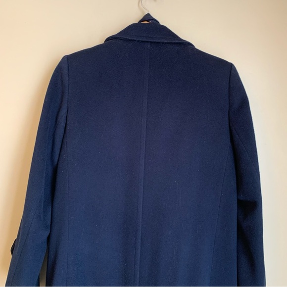 Vtg Forecaster of Boston Double Breasted Navy Wool Coat W12 Lined Matching Scarf - Picture 7 of 12